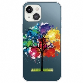 Hoesje voor iPhone 14 Plus Transparante Waterverfboom