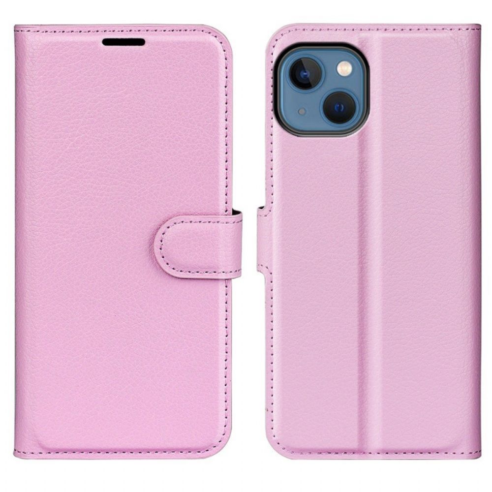 Leren Hoesje voor iPhone 14 Plus Klassiek Litchi Leer