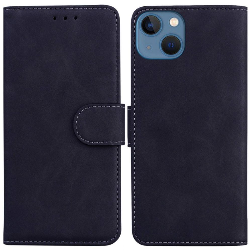 Leren Hoesje voor iPhone 14 Plus Leerstijl Naaien