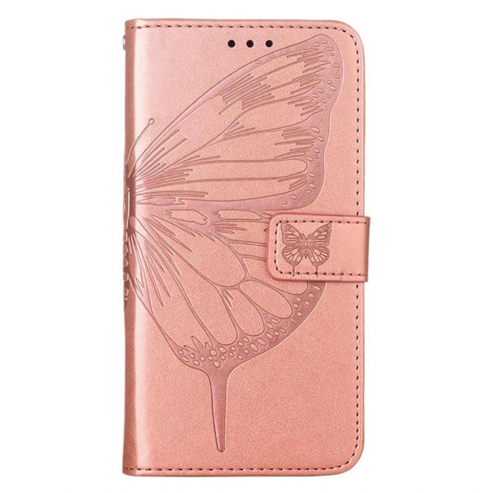 Leren Hoesje voor iPhone 14 Plus Vlinderontwerp