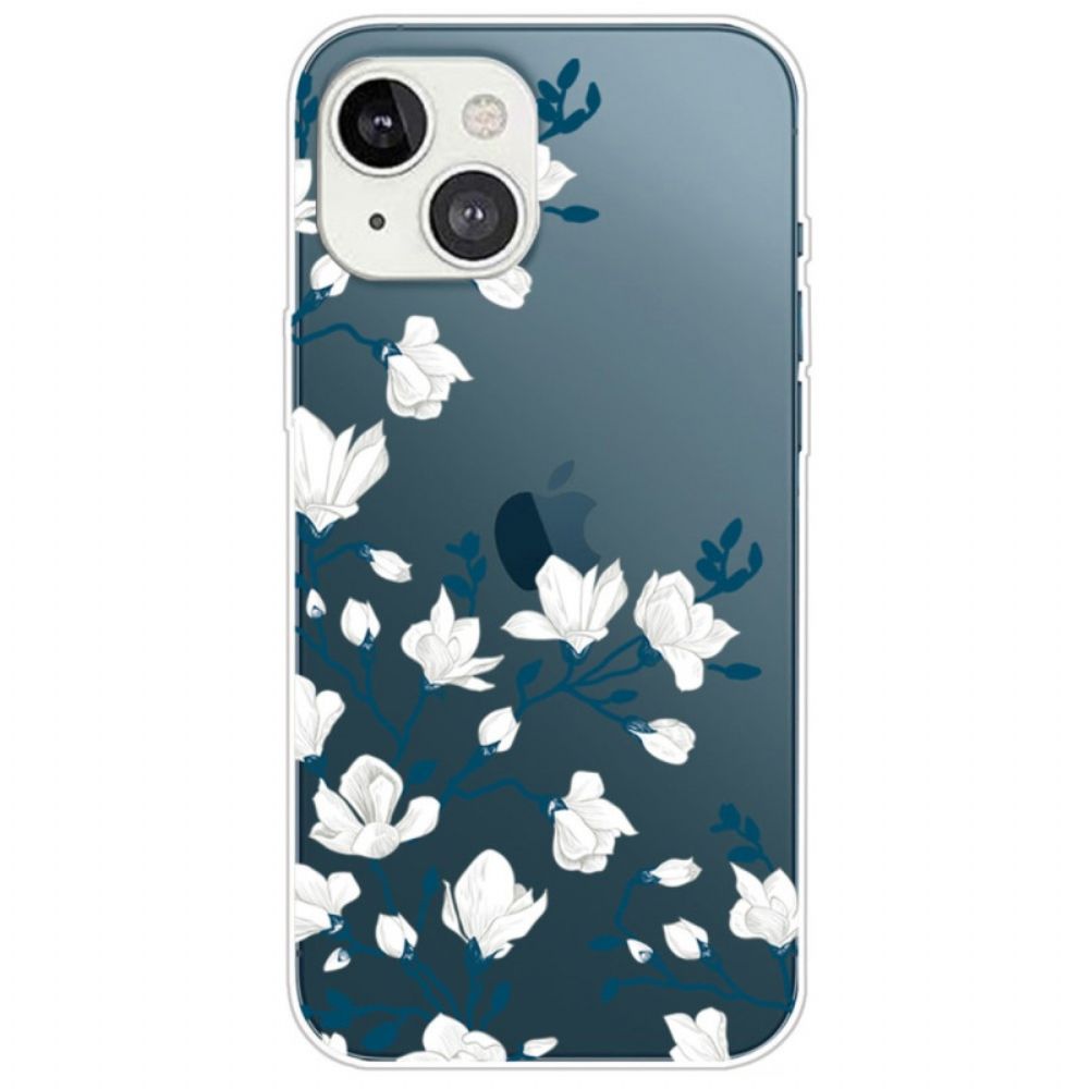 Telefoonhoesje voor iPhone 14 Plus Witte Bloemen