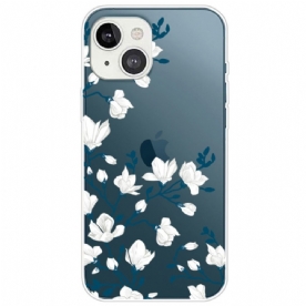 Telefoonhoesje voor iPhone 14 Plus Witte Bloemen