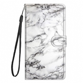 Folio-hoesje voor Xiaomi 12 / 12X Marmer Met Lanyard