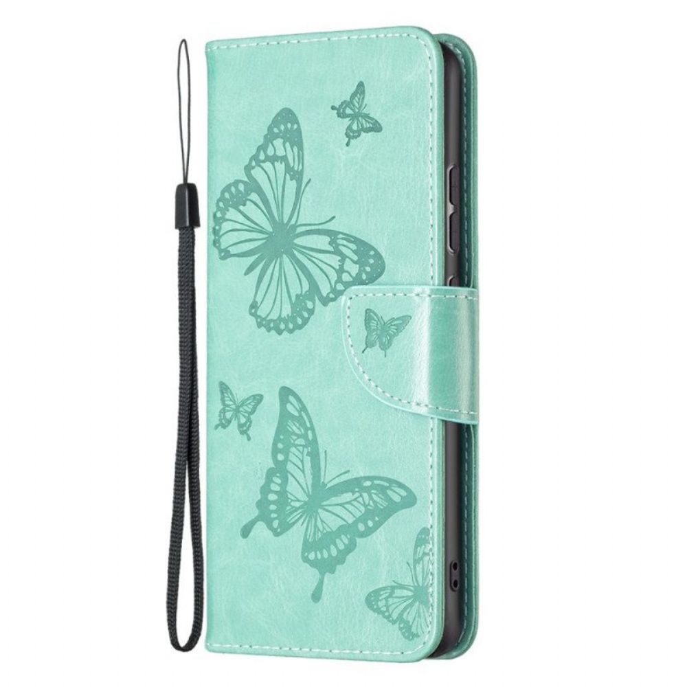 Folio-hoesje voor Xiaomi 12 / 12X Met Ketting String Vlinders