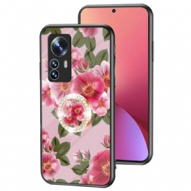 Hoesje voor Xiaomi 12 / 12X Gehard Glas Met Bloemenring