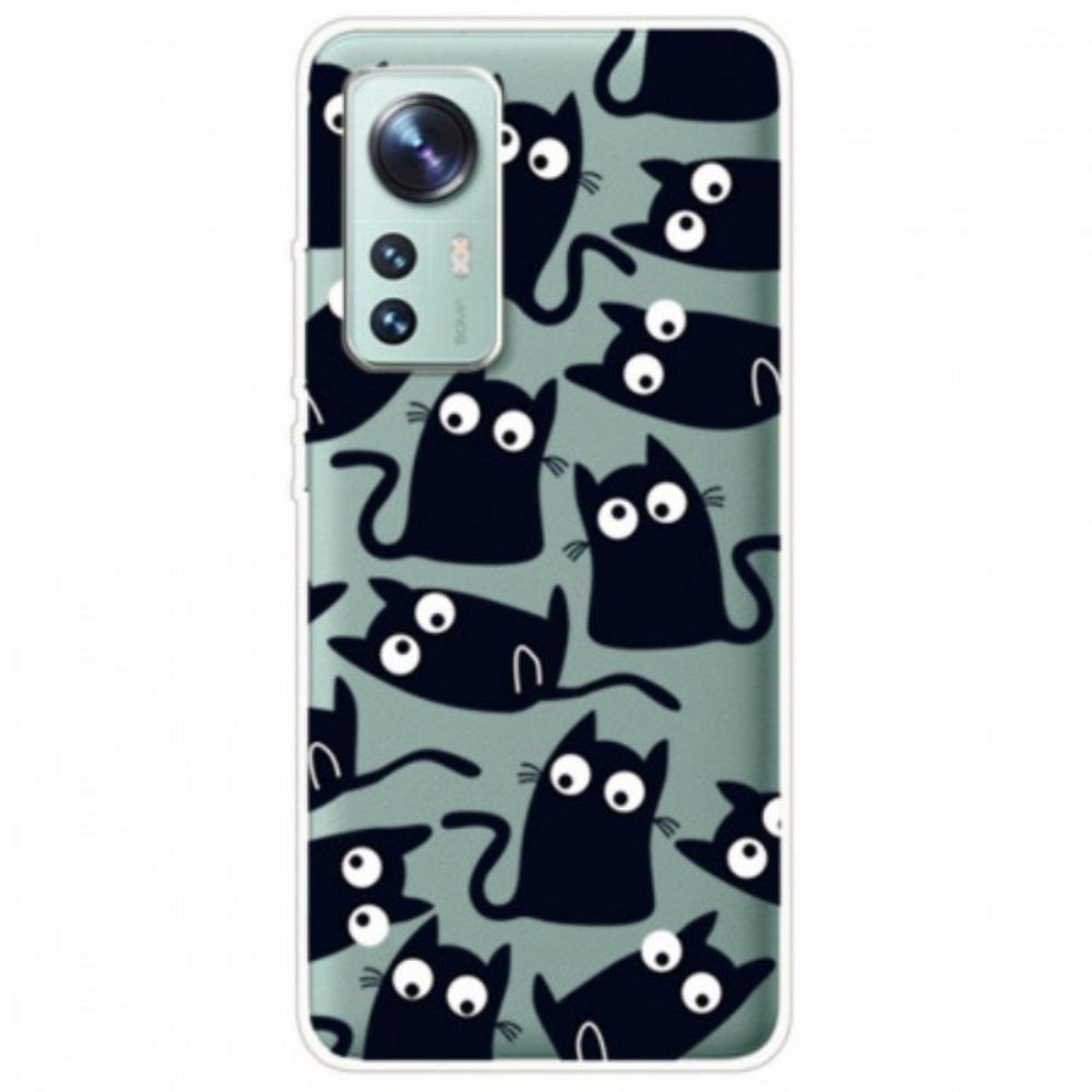 Hoesje voor Xiaomi 12 / 12X Meerdere Zwarte Katten