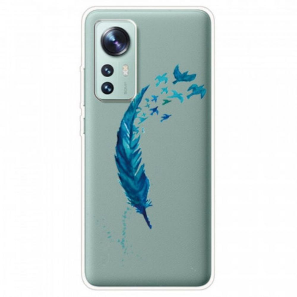 Hoesje voor Xiaomi 12 / 12X Mooie Blauwe Veer