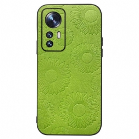 Hoesje voor Xiaomi 12 / 12X Zonnebloemen Van Imitatieleer