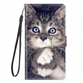 Leren Hoesje voor Xiaomi 12 / 12X Met Ketting Katten Katten String Katten