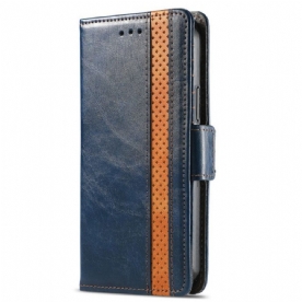 Leren Hoesje voor Xiaomi 12 / 12X Tweekleurige Dubbele Sluiting