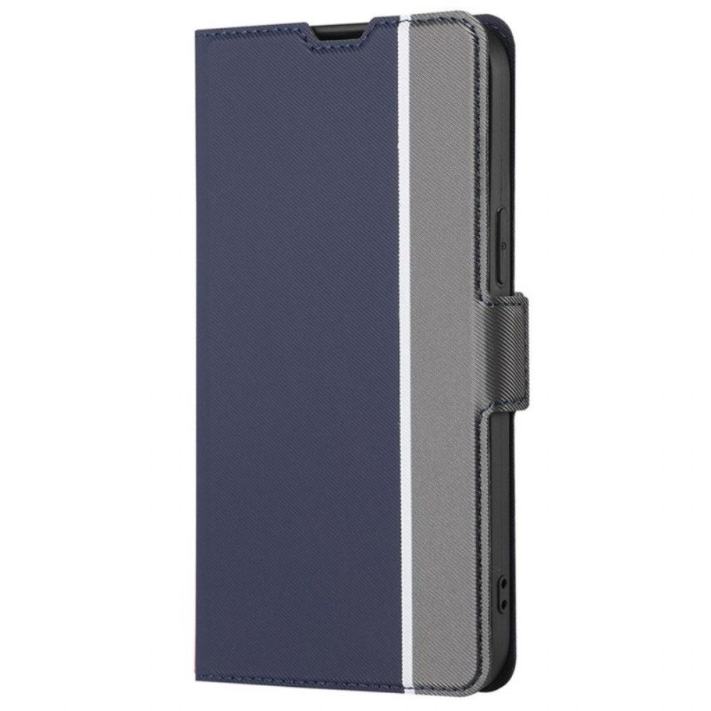 Leren Hoesje voor Xiaomi 12 / 12X Tweekleurige Dubbele Sluiting