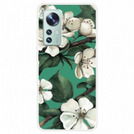 Telefoonhoesje voor Xiaomi 12 / 12X Siliconen Witte Bloemen