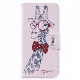 Flip Case voor Huawei Y7 2019 Nerdy Giraf