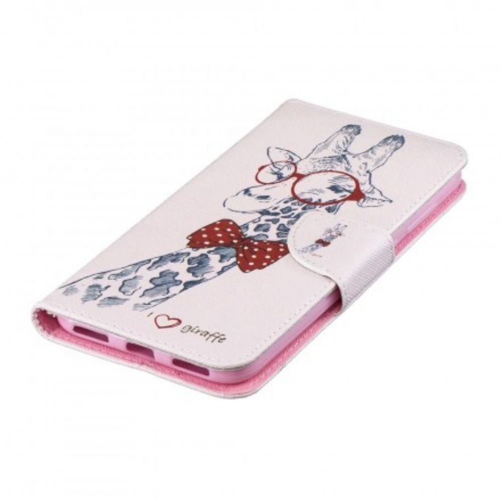 Flip Case voor Huawei Y7 2019 Nerdy Giraf