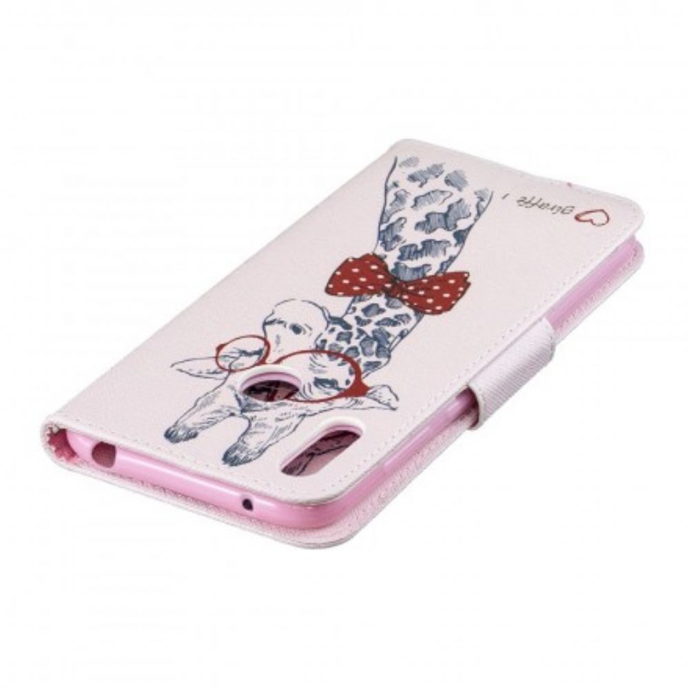 Flip Case voor Huawei Y7 2019 Nerdy Giraf