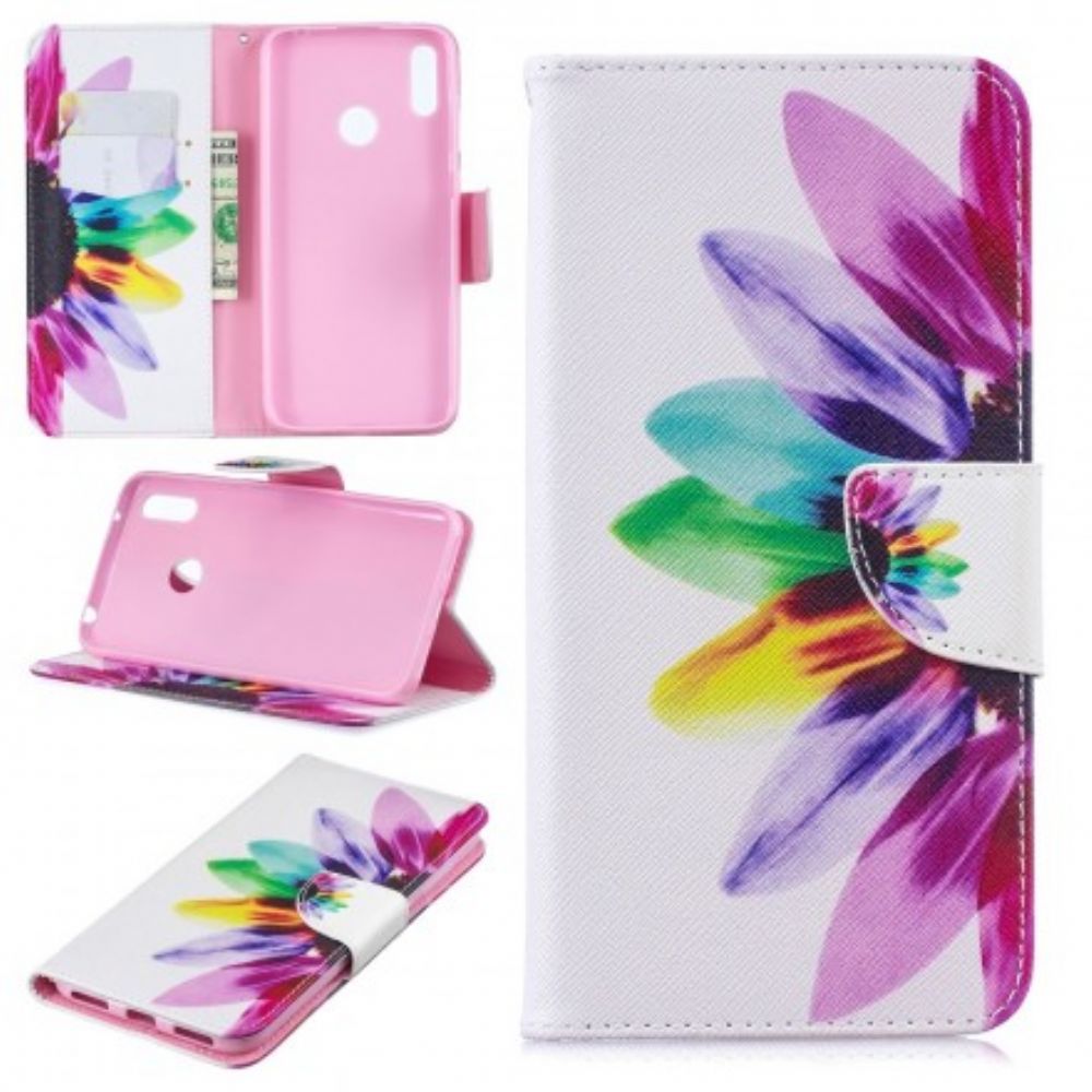 Folio-hoesje voor Huawei Y7 2019 Aquarel Bloem