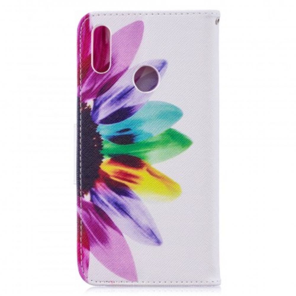 Folio-hoesje voor Huawei Y7 2019 Aquarel Bloem