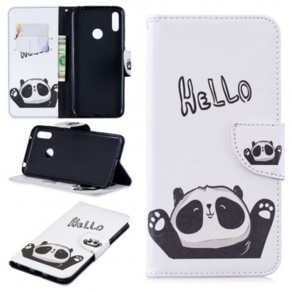 Folio-hoesje voor Huawei Y7 2019 Hallo Panda