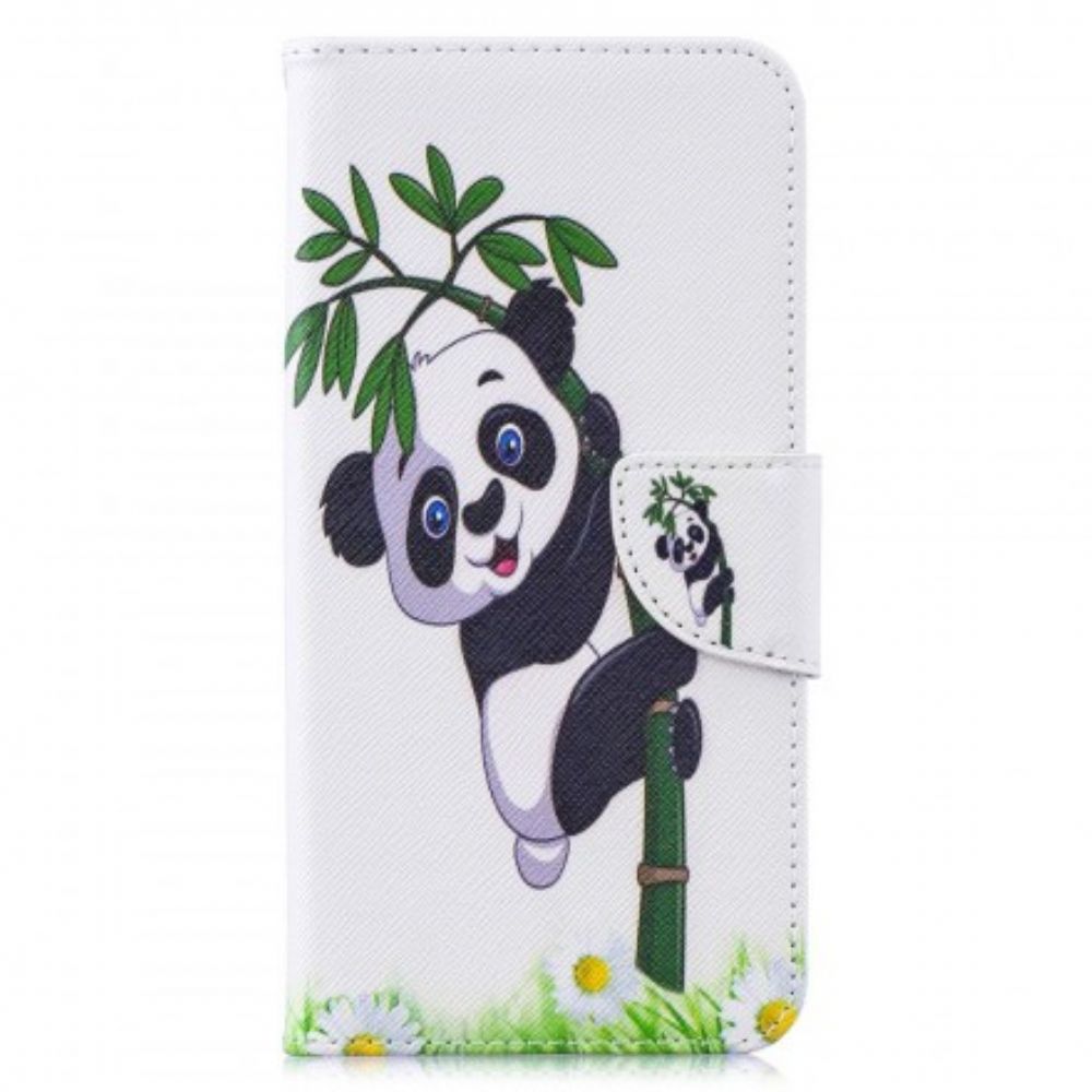 Folio-hoesje voor Huawei Y7 2019 Panda Op Bamboe