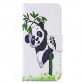 Folio-hoesje voor Huawei Y7 2019 Panda Op Bamboe