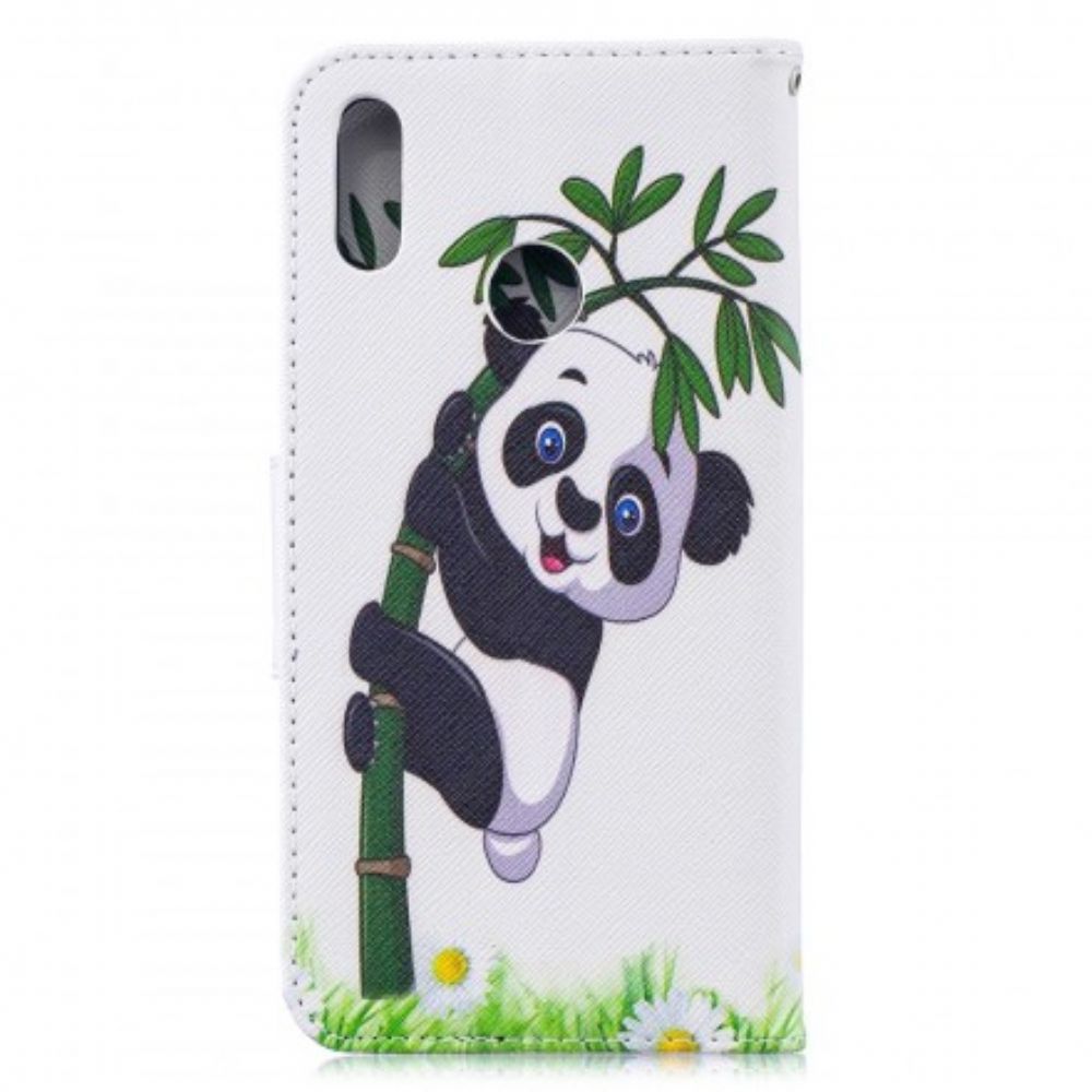 Folio-hoesje voor Huawei Y7 2019 Panda Op Bamboe