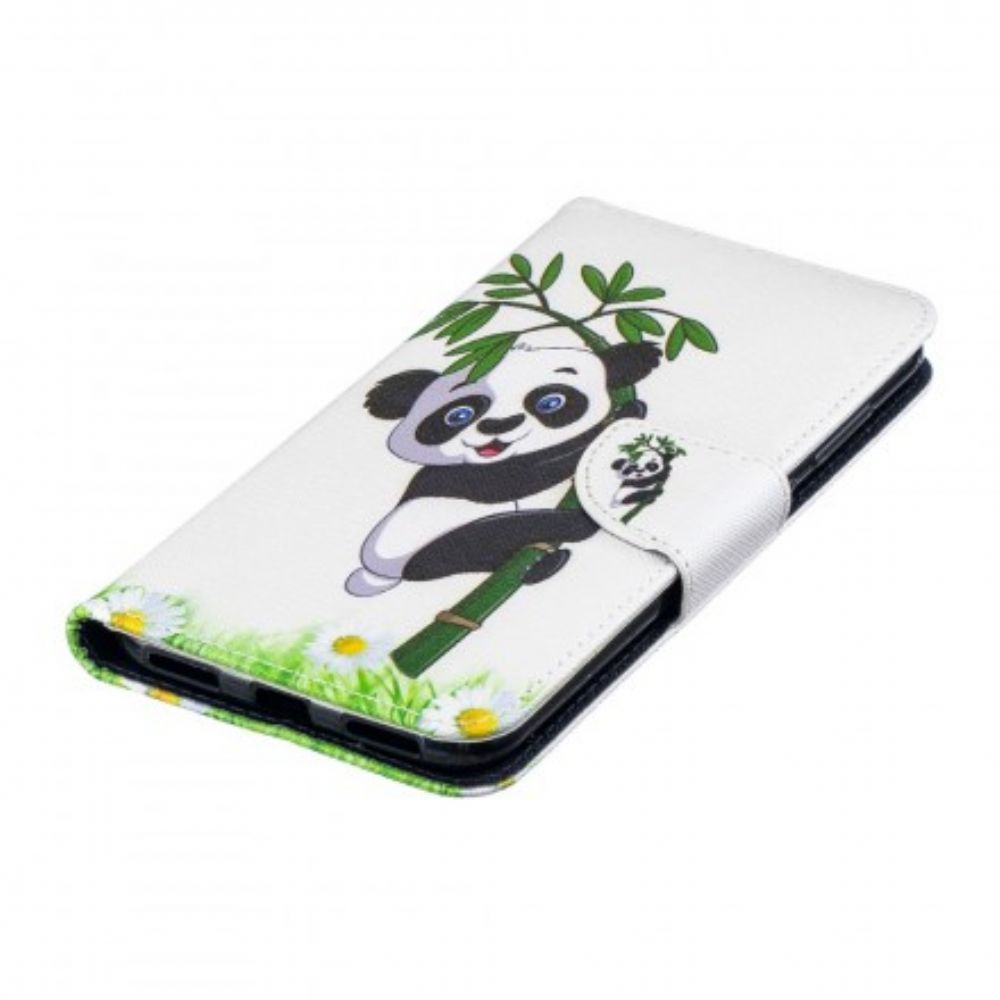 Folio-hoesje voor Huawei Y7 2019 Panda Op Bamboe