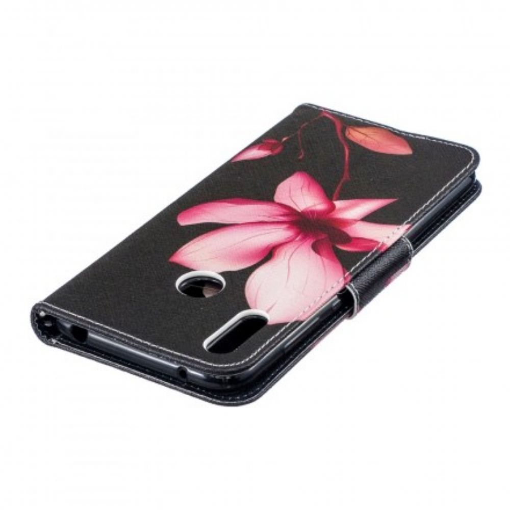 Folio-hoesje voor Huawei Y7 2019 Roze Bloem