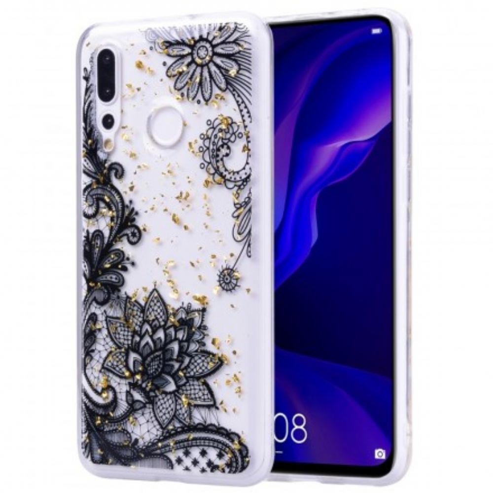 Hoesje voor Huawei Y7 2019 Kant En Goudstof