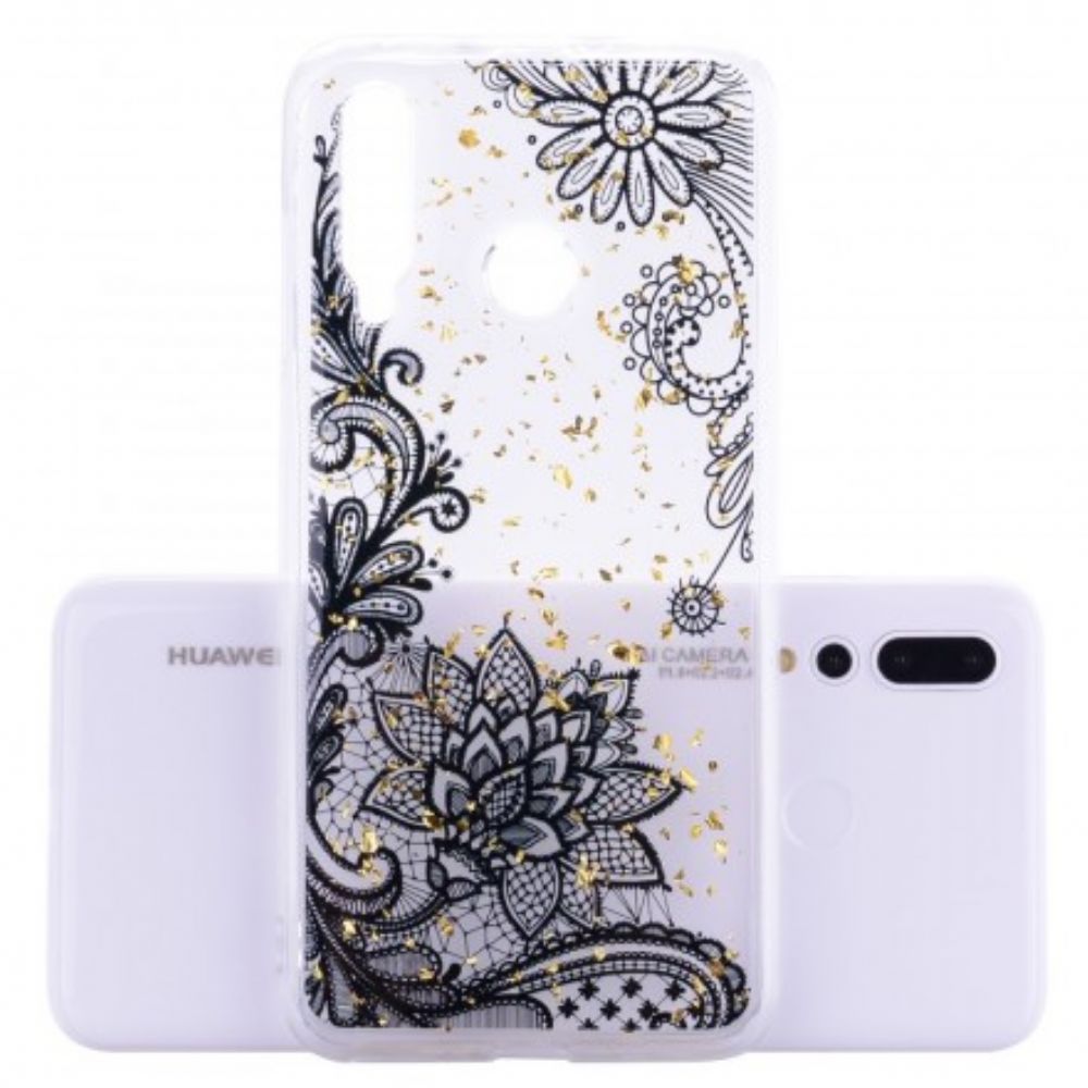 Hoesje voor Huawei Y7 2019 Kant En Goudstof