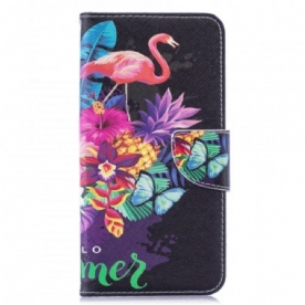 Leren Hoesje voor Huawei Y7 2019 Hallo Zomer