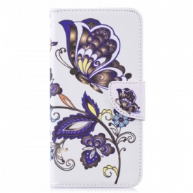 Leren Hoesje voor Huawei Y7 2019 Vlinder Tatoeage