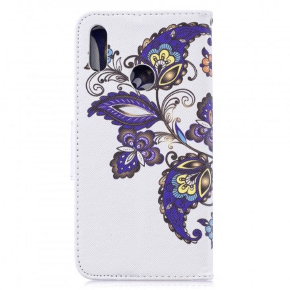 Leren Hoesje voor Huawei Y7 2019 Vlinder Tatoeage