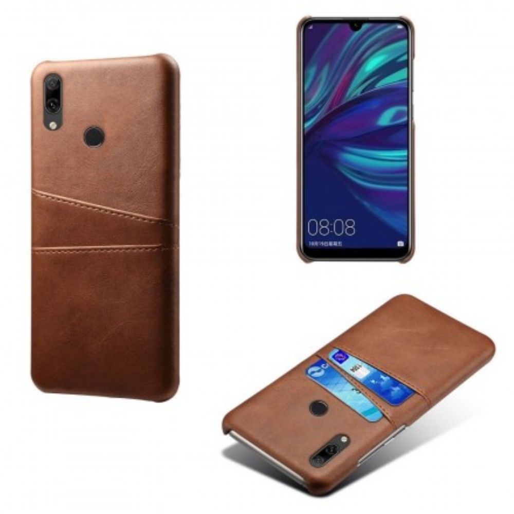 Telefoonhoesje voor Huawei Y7 2019 Kaarthouder Met Leereffect