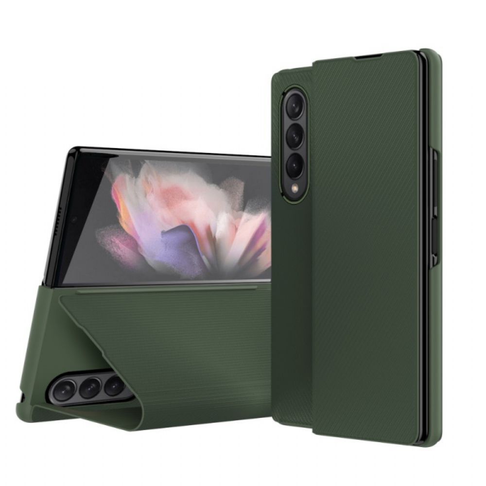 Bescherming Hoesje voor Samsung Galaxy Z Fold 3 5G Folio-hoesje Gestileerde Koolstofvezel