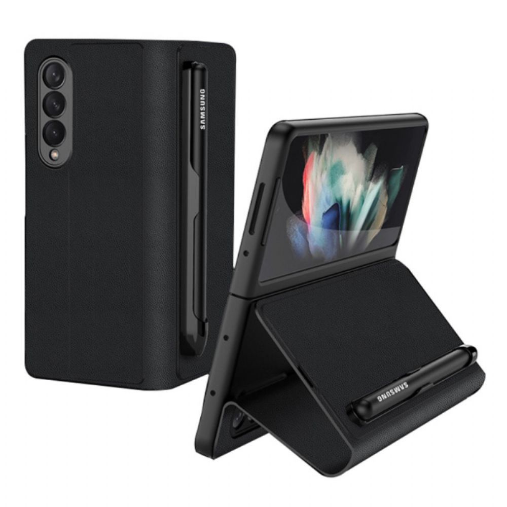 Bescherming Hoesje voor Samsung Galaxy Z Fold 3 5G Folio-hoesje Kunstleer Stylus Houder