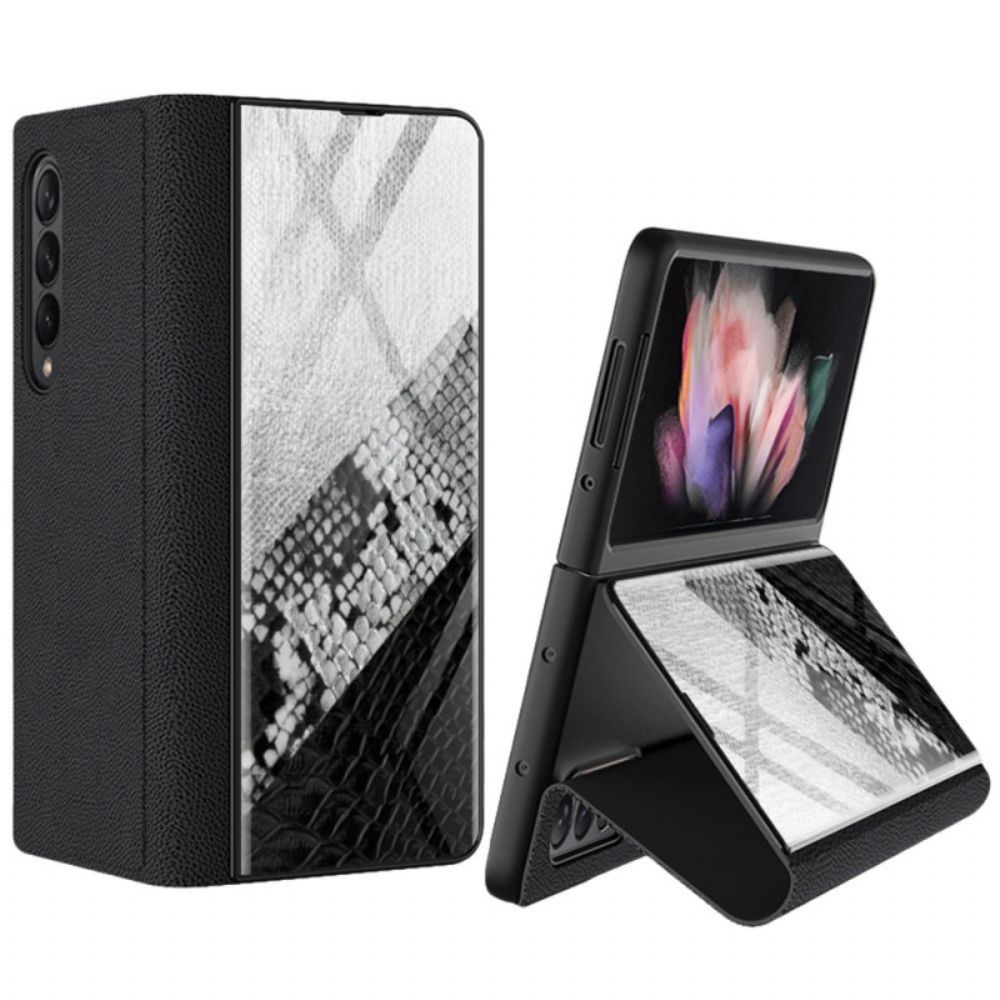 Bescherming Hoesje voor Samsung Galaxy Z Fold 3 5G Folio-hoesje Slang Gehard Glas