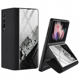 Bescherming Hoesje voor Samsung Galaxy Z Fold 3 5G Folio-hoesje Slang Gehard Glas