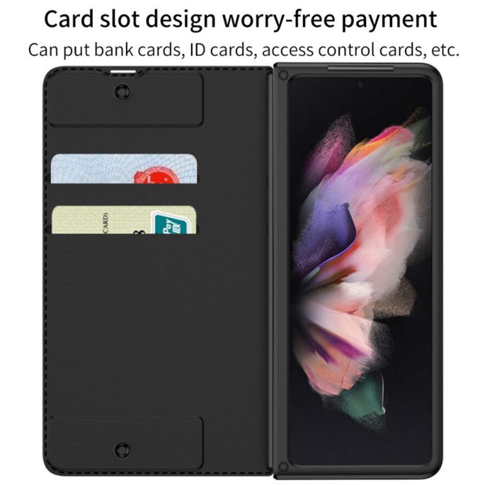 Bescherming Hoesje voor Samsung Galaxy Z Fold 3 5G Folio-hoesje Stylushouder Van Kunstleer Gkk