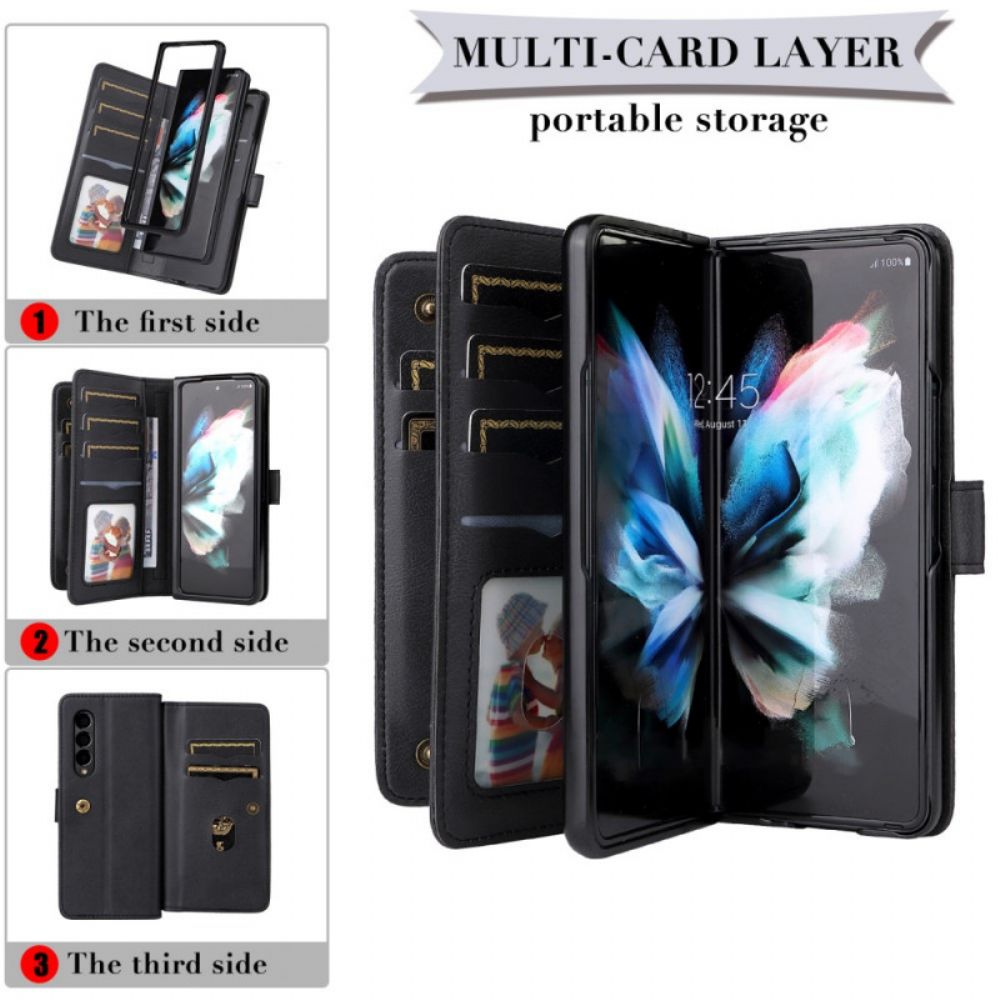 Flip Case voor Samsung Galaxy Z Fold 3 5G Multifunctionele Zakelijke Portemonnee