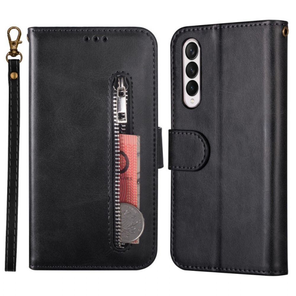 Flip Case voor Samsung Galaxy Z Fold 3 5G Portemonnee Met Lanyard