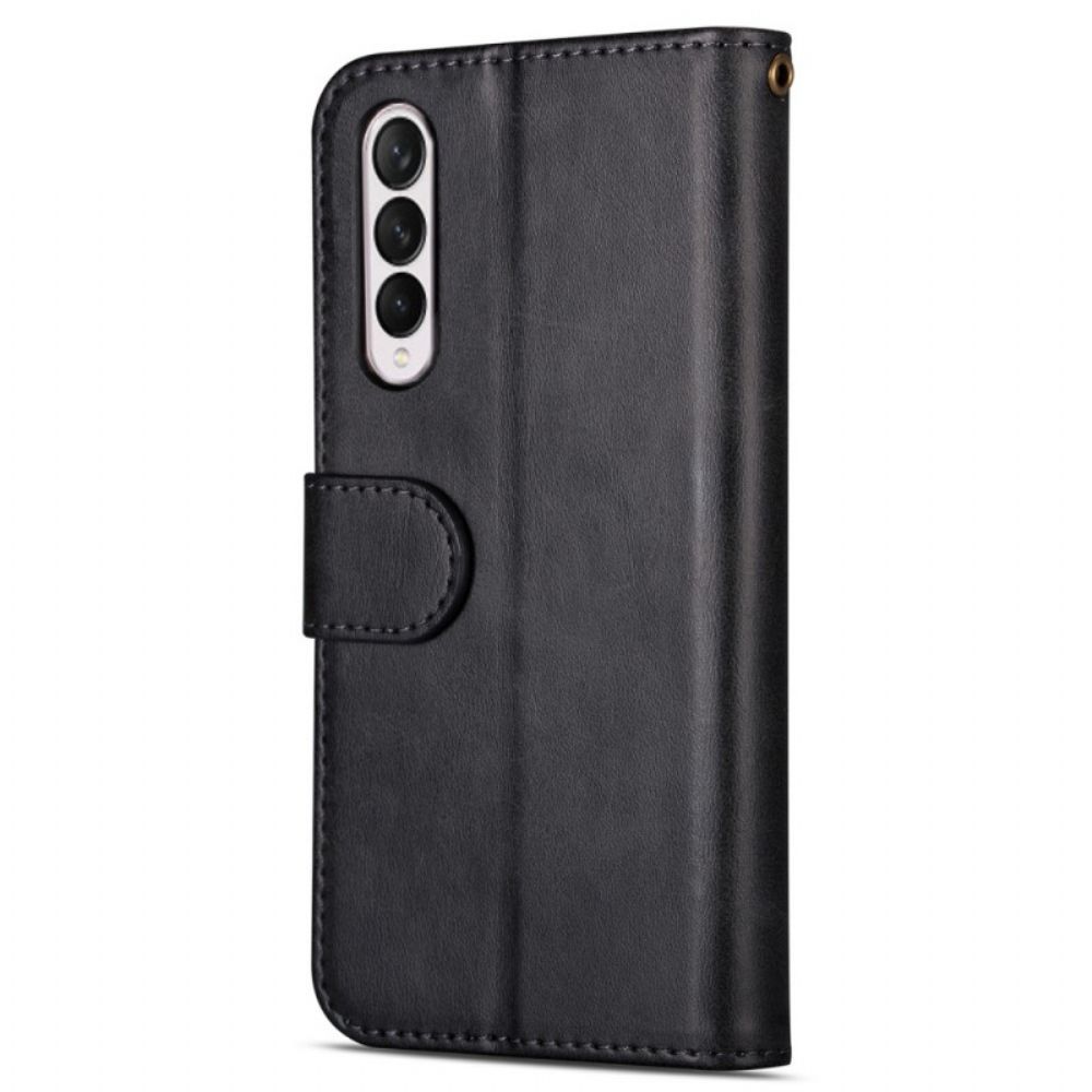 Flip Case voor Samsung Galaxy Z Fold 3 5G Portemonnee Met Lanyard