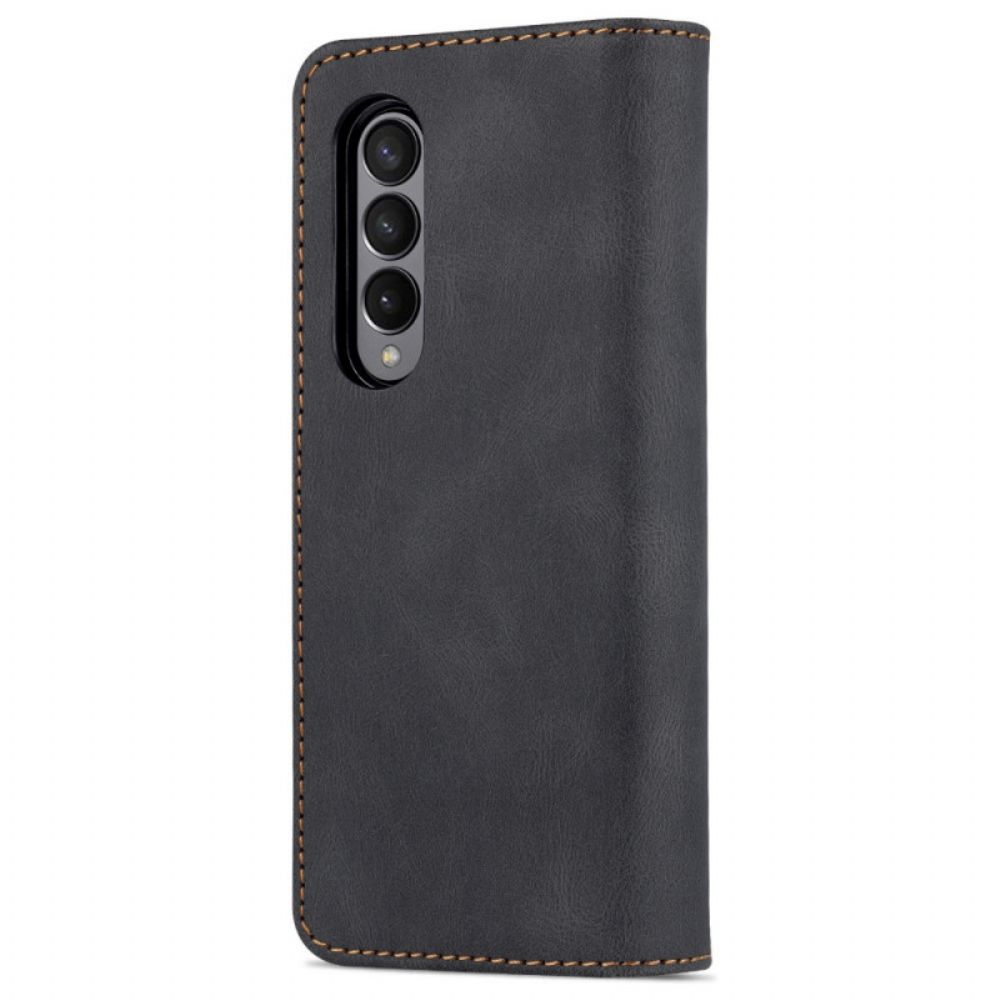 Folio-hoesje voor Samsung Galaxy Z Fold 3 5G Azns Lederen Stijl