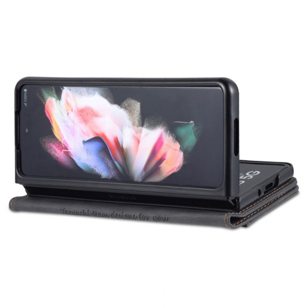 Folio-hoesje voor Samsung Galaxy Z Fold 3 5G Azns Lederen Stijl