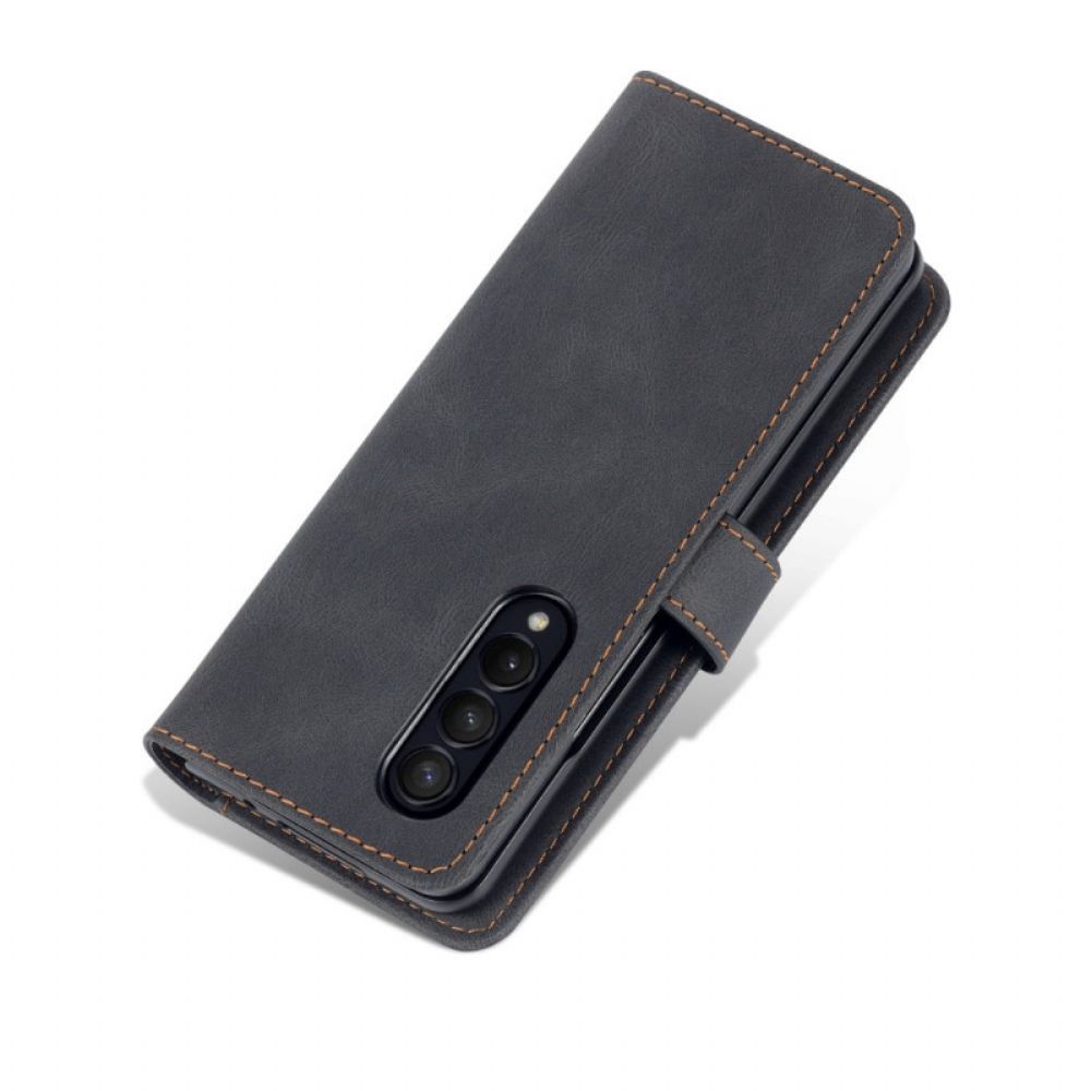 Folio-hoesje voor Samsung Galaxy Z Fold 3 5G Azns Lederen Stijl