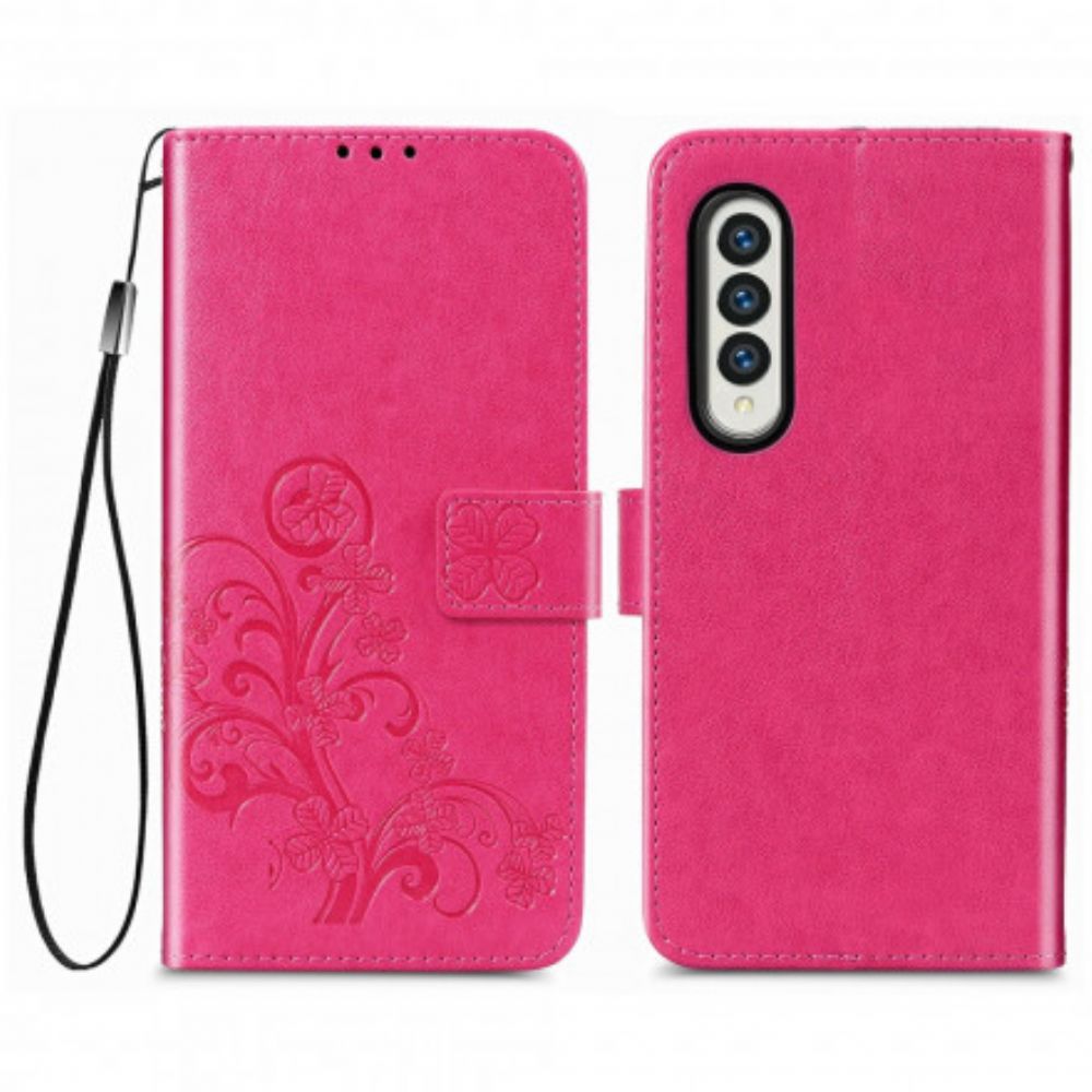 Folio-hoesje voor Samsung Galaxy Z Fold 3 5G Bloemen Ontwerp Met Lanyard