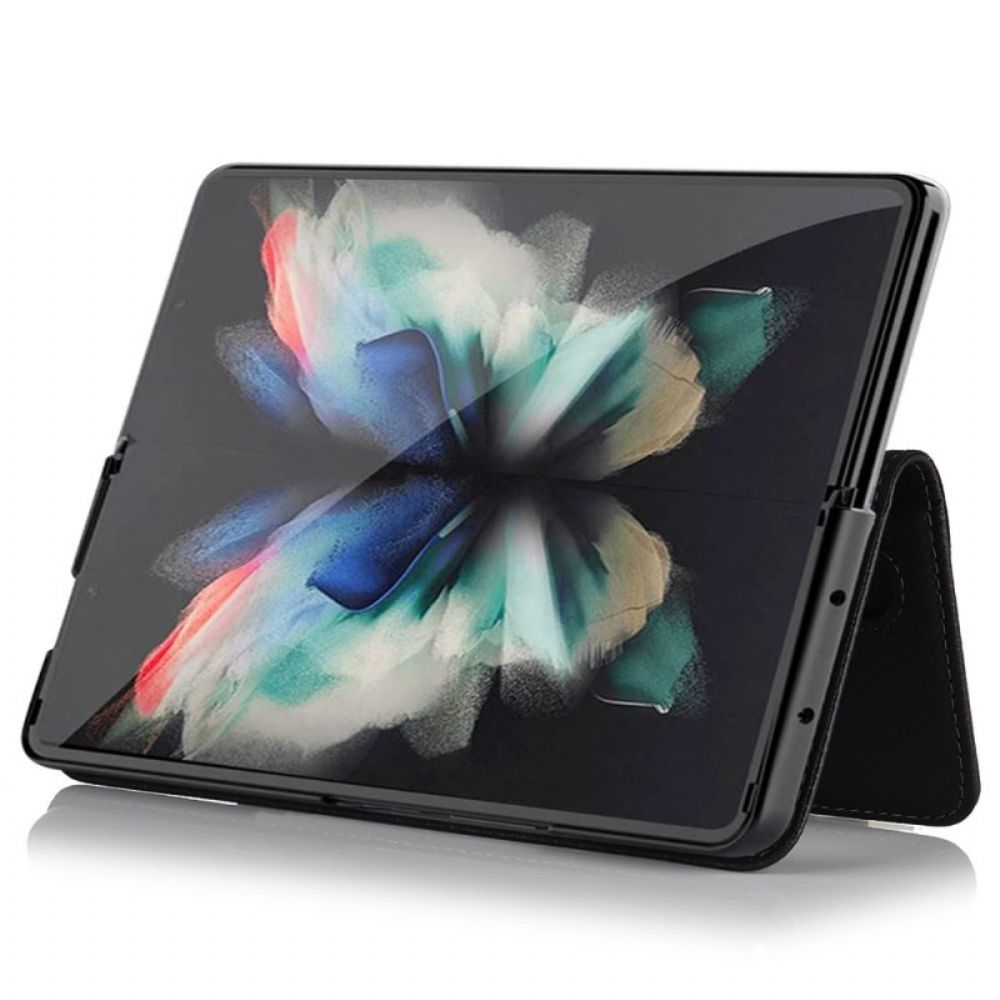 Folio-hoesje voor Samsung Galaxy Z Fold 3 5G Echte Lederen Pennenhouder En Riem