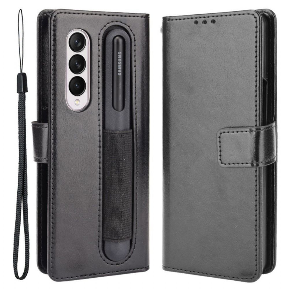 Folio-hoesje voor Samsung Galaxy Z Fold 3 5G Flashy Kunstleer Stylus Houder