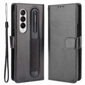 Folio-hoesje voor Samsung Galaxy Z Fold 3 5G Flashy Kunstleer Stylus Houder