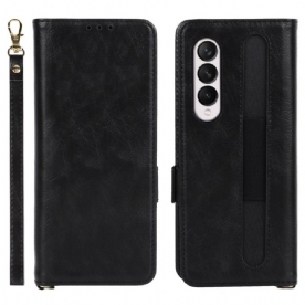 Folio-hoesje voor Samsung Galaxy Z Fold 3 5G Flip Case Penhouder Met Dubbele Klep