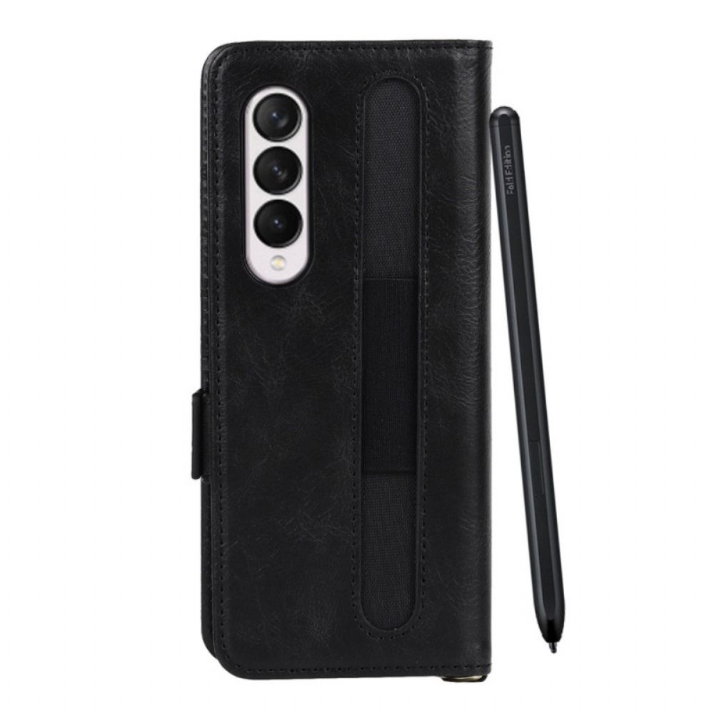 Folio-hoesje voor Samsung Galaxy Z Fold 3 5G Flip Case Penhouder Met Dubbele Klep